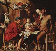 Jacob Jordaens The Satyr and the Peasant oil painting